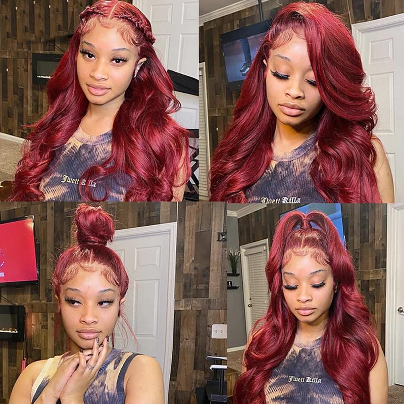 STERLY #99J Body Wave Wig Burgundy 13x6 Full Frontal Human Hair Wigs