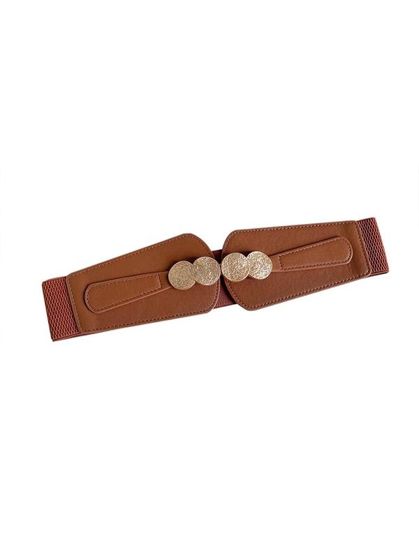 Women's Solid Color Wide Belt, Fashionable PU Leather Belt for Daily Clothing Decor, Trendy All-match & Exquisite Belt for Birthday Gift