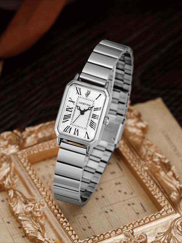 Women's Elegant Rectangle Dial Quartz Watch, Fashion Watch for Party, Daily Clothing Decor, Trendy All-match & Exquisite Watch for Birthday Gift with Box