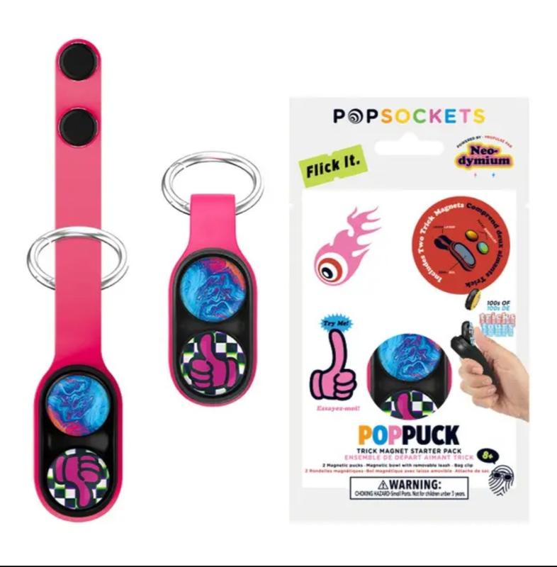 Pop puck magnet fidget keychain