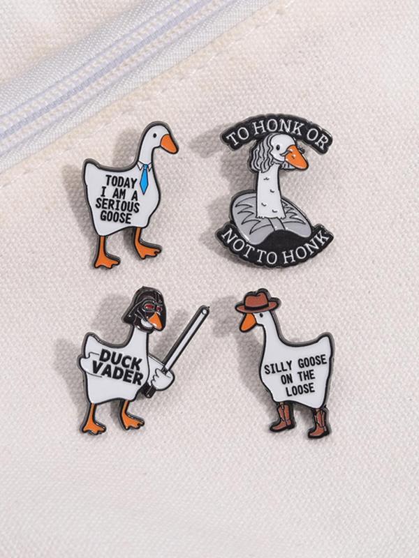 Cute Goose Design Brooch, Fashion Alloy Badge for Daily Clothing Decor, Trendy All-match & Exquisite Brooch for Birthday Gift