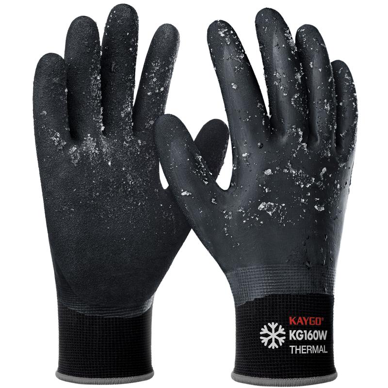 KAYGO KG160 Winter Gloves - Waterproof, Rubber Coated, Thermal Insulated. Windproof, Cold Weather & Freezer Use. Unisex, Touchscreen.