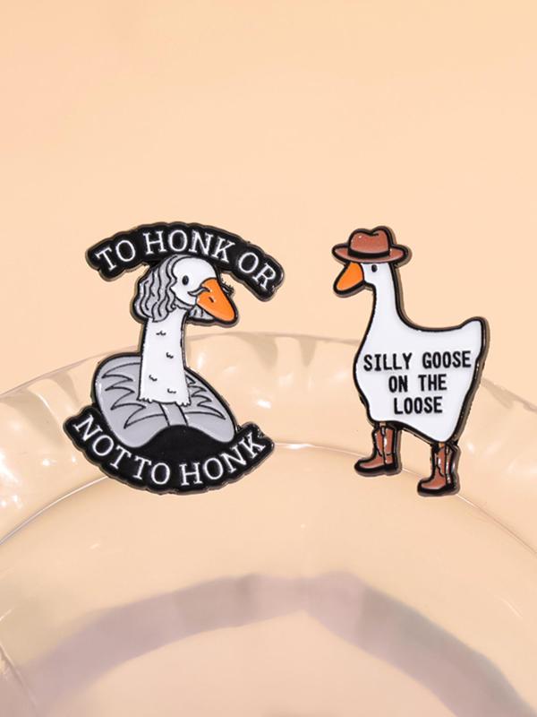 Cute Goose Design Brooch, Fashion Alloy Badge for Daily Clothing Decor, Trendy All-match & Exquisite Brooch for Birthday Gift