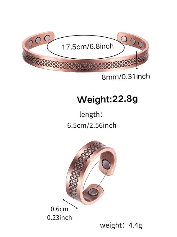 2024 New Style Magnetic Cuff Bangle & Ring, Adjustable Jewelry Set for Women & Men Dainty Gift for Your Love, Trendy All-match & Exquisite Jewelry for Birthday Gift