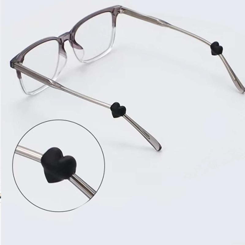 Heart Shaped Eyeglasses Anti-slip Cover, Soft Silicone Glasses Legs Ears Hook Ear Clip Ear Grip, Fixed Eye Glasses Legs Foot Cover, Eyeglasses Parts Accessories