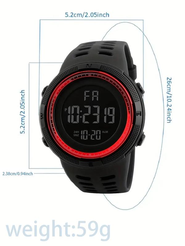 Men's Casual Sportive Digital Watch, Fashionable Waterproof Digital Watch with Date Display & Alarm Function, Multifunctional Watch for Men