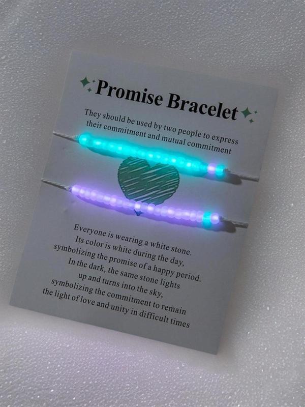 2024 Y2k Luminous Beaded Bracelets for Couple As Gift, Cute Matching Friendship Matching Bracelet, Adjustable Drawstring Bracelets for Girlfriend & Boyfriend, I Love My Girlfriend,  Gender Neutral Products