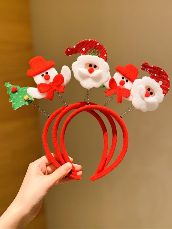 Cute Christmas Themed Hair Hoop, Santa Claus & Snowman & Reindeer Design Hair Accessories for Women & Girls, Fashion Hair Accessories for Party, Daily Clothing Decor