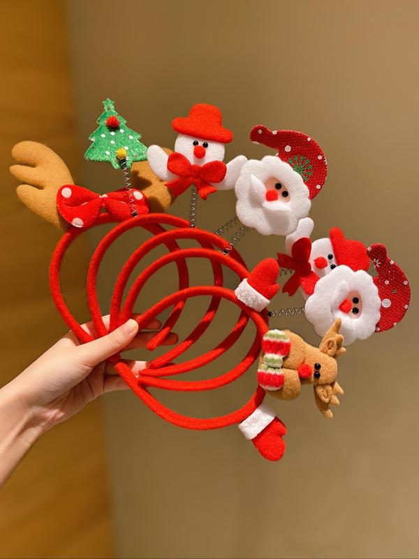 Cute Christmas Themed Hair Hoop, Santa Claus & Snowman & Reindeer Design Hair Accessories for Women & Girls, Fashion Hair Accessories for Party, Daily Clothing Decor