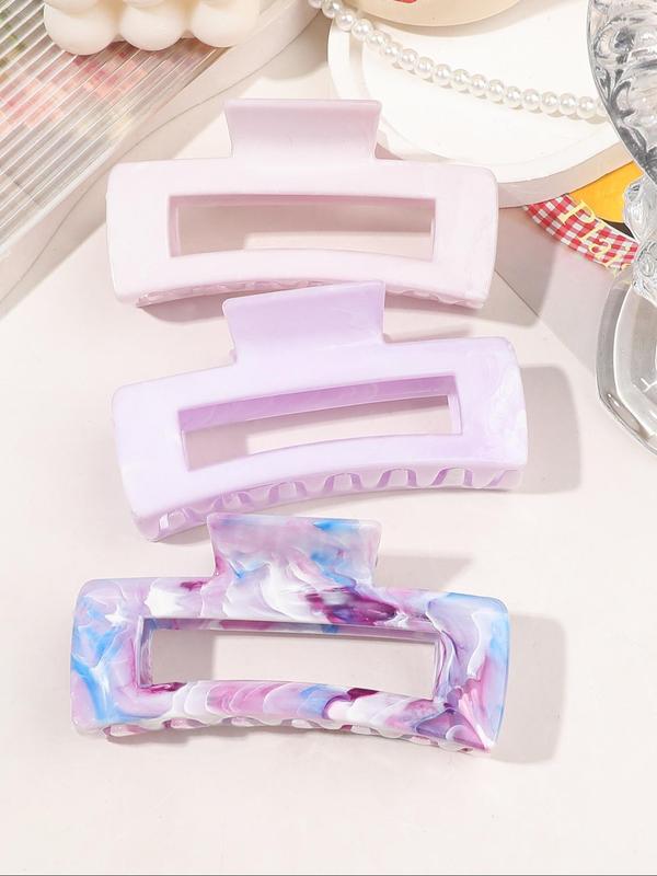 Marble Pattern Hair Claw, Casual and Versatile Hair Accessories for Women, Minimalist Headwear Suitable for Thick Hair