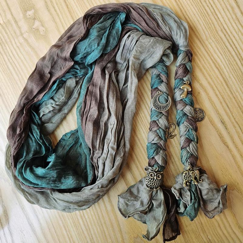 Handmade Boho Gypsy dread wrap for Women Gradient Colored scarf Hippie Hair extension braids.