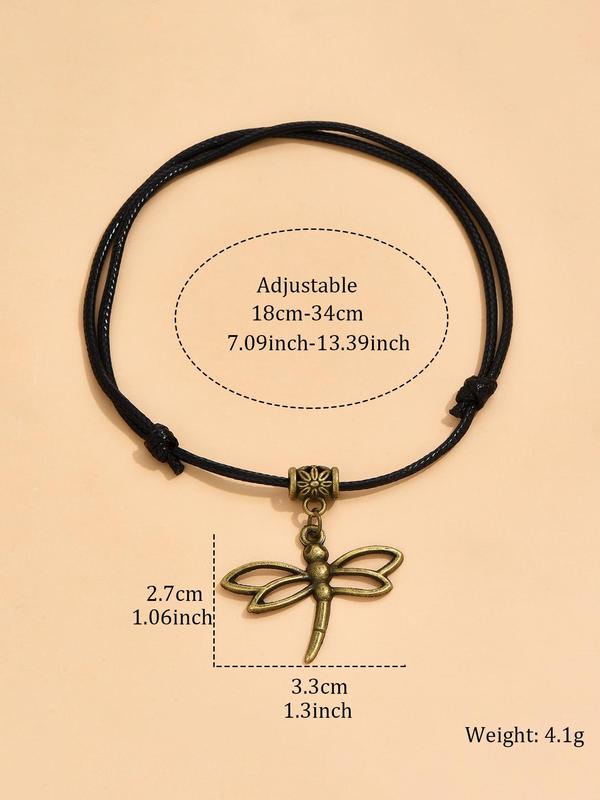 Vintage Dragonfly Design Anklet, 2024 New Style Fashionable Boho Style Anklet for Women & Girls, Fashion Accessories for Summer Vacation Beach Wear