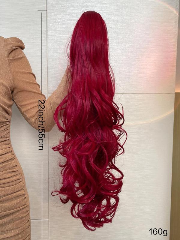 22 Inch Natural Curly Ponytail Extension,  Synthetic Ponytail Extension, Heat Resistant Synthetic Wig for Women for Daily Use, Fashionable Wig for Cosplay, Anime or Costume Party