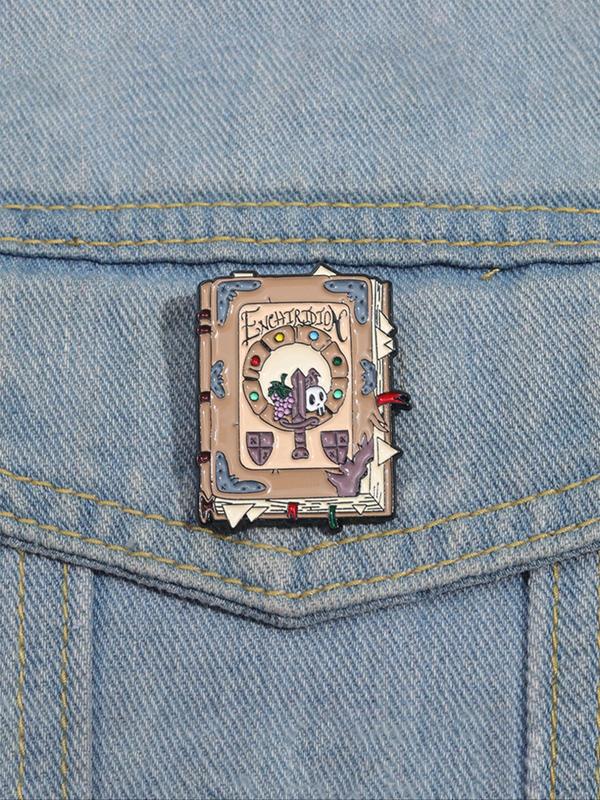 Cartoon Book Design Brooch, Cute Book Badge for Daily Clothing Decor, Trendy All-match & Exquisite Brooch for Birthday Gift