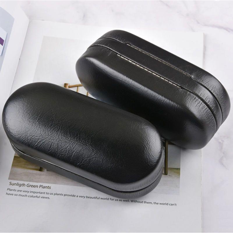 Double Layer Glasses Case with Mirror, 1 Count Portable PU Leather Glasses Contact Lenses Storage Box, Home Organizer for Living Room Bedroom Outdoor Travel Office