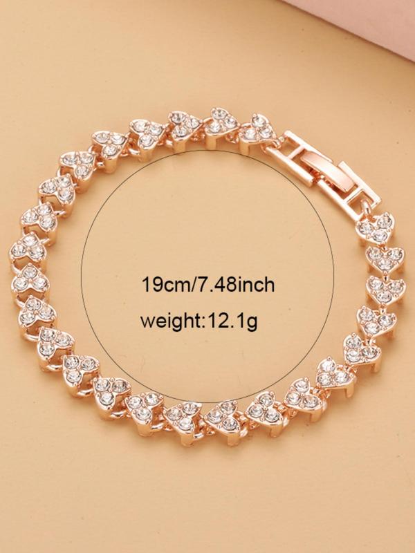 Women's Elegant Fashion Watch & Rhinestones Decor Bracelet Set, Fashion Round Dial Watch & Bracelet Set for Party, Daily Decor, Trendy All-match & Exquisite Watch Set for Birthday Gift, without Box