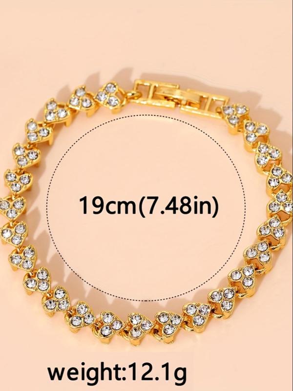 Women's Elegant Fashion Watch & Rhinestones Decor Bracelet Set, Fashion Round Dial Watch & Bracelet Set for Party, Daily Decor, Trendy All-match & Exquisite Watch Set for Birthday Gift, without Box