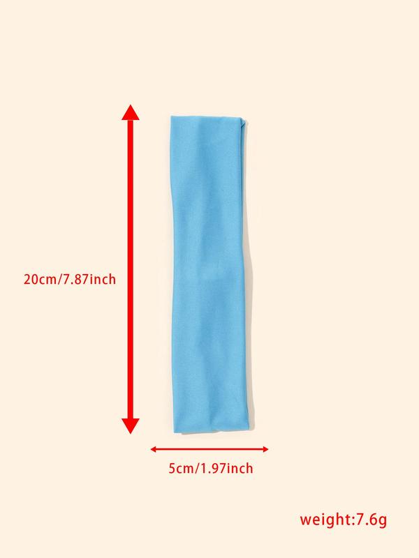 5pcs Solid Color Minimalist Hair Band, Fashionable High Stretch Face Washing & Sporting Hair Band for Women and Girls