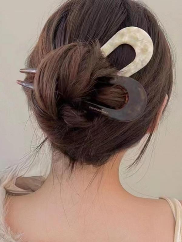 Women's Elegant U-shaped Hair Pin, Exquisite Trendy Hair Pin, Fashionable Hair Accessories for Women & Girls