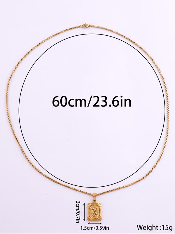 Unisex Street Trend 26 Letter Pendant Necklace, Summer 2024 All-match Pendant Necklace, Fashionable Jewelry As Birthday Gift for Friends Back To School, Fall Outfits, Fall Freshness, for Fall