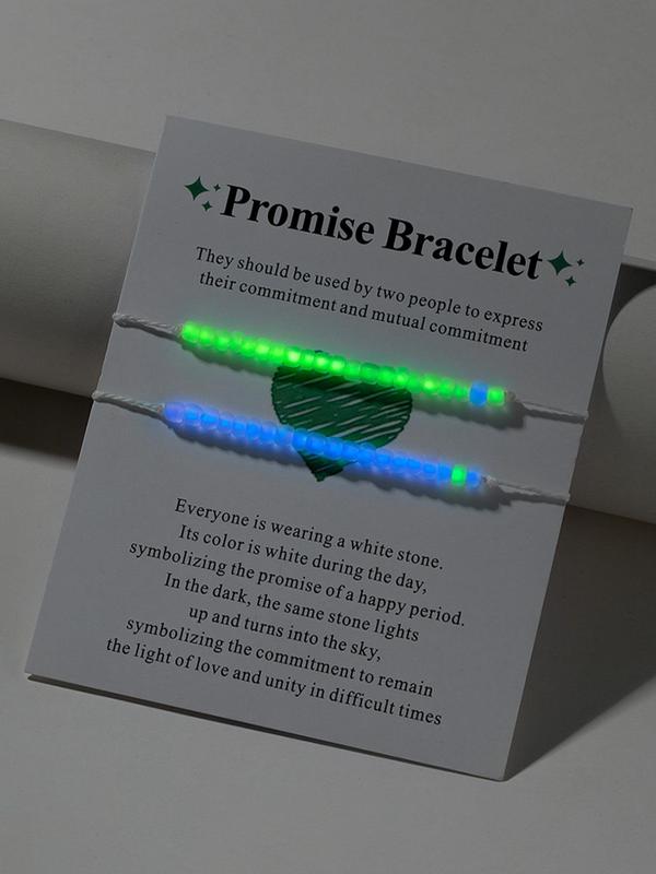 2024 Y2k Luminous Beaded Bracelets for Couple As Gift, Cute Matching Friendship Matching Bracelet, Adjustable Drawstring Bracelets for Girlfriend & Boyfriend, I Love My Girlfriend,  Gender Neutral Products