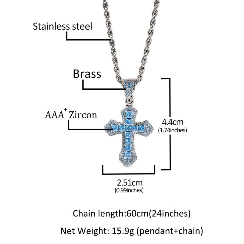 Cross Pendant 2 Piece Set, Pendant + Necklace, 5 colors to choose from, suitable for daily wear with accessories, gift for boyfriend girlfriend