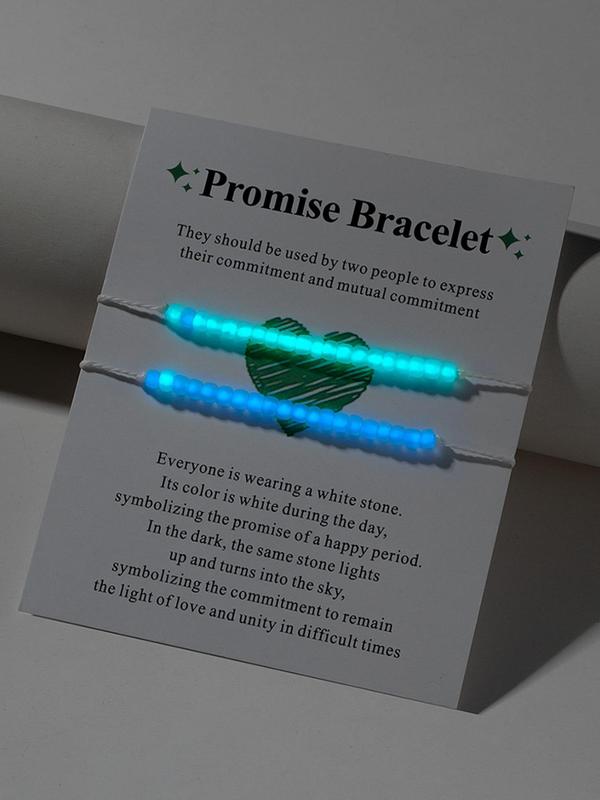 2024 Y2k Luminous Beaded Bracelets for Couple As Gift, Cute Matching Friendship Matching Bracelet, Adjustable Drawstring Bracelets for Girlfriend & Boyfriend, I Love My Girlfriend,  Gender Neutral Products