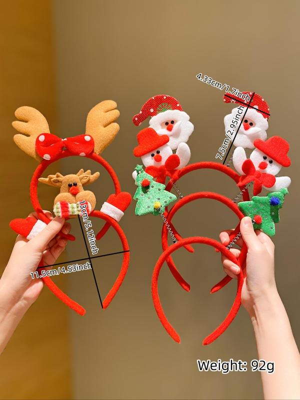 Cute Christmas Themed Hair Hoop, Santa Claus & Snowman & Reindeer Design Hair Accessories for Women & Girls, Fashion Hair Accessories for Party, Daily Clothing Decor