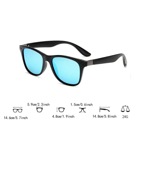 Unisex Simple Style Plain Color Polarized Sunglasses, Trendy Casual Square Frame Sunglasses for Everyday Use, Fashion Accessories for Outdoor Activities