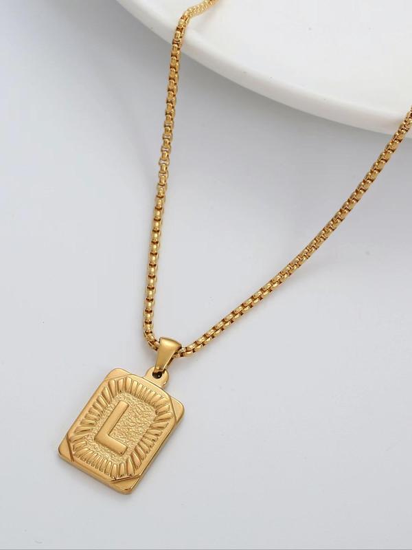 Unisex Street Trend 26 Letter Pendant Necklace, Summer 2024 All-match Pendant Necklace, Fashionable Jewelry As Birthday Gift for Friends Back To School, Fall Outfits, Fall Freshness, for Fall