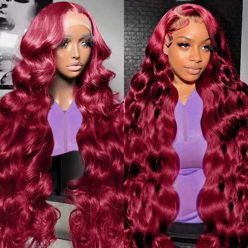 STERLY #99J Body Wave Wig Burgundy 13x6 Full Frontal Human Hair Wigs