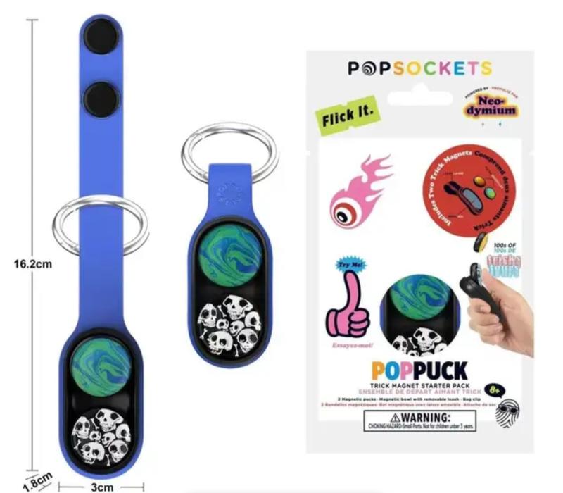 Pop puck magnet fidget keychain