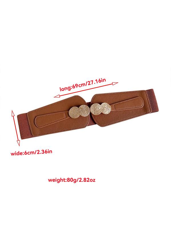 Women's Solid Color Wide Belt, Fashionable PU Leather Belt for Daily Clothing Decor, Trendy All-match & Exquisite Belt for Birthday Gift