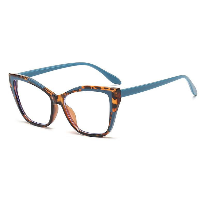 Basic Flat Frame Fashion Colorblock Eyeglasses Frame