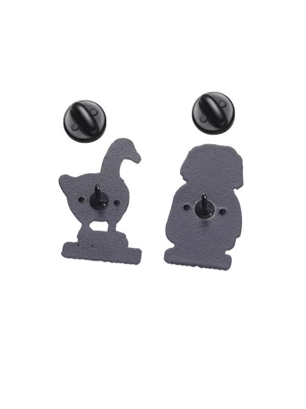 Cute Cartoon Duck & Dog Doctor Design Brooch (2pcs), Fashion Brooch for Party, Daily Clothing Decor, Enamel Pin for Men & Women