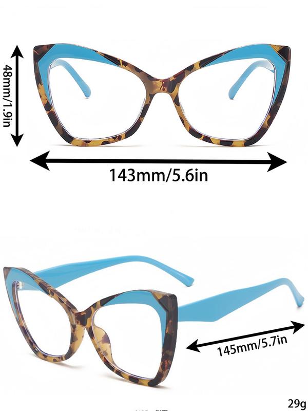 Women's Vintage Cat Eye Frame Eyeglasses, Trendy Casual Tortoiseshell Eyeglasses for Everyday Use, Fashion Accessories for Outdoor Activities