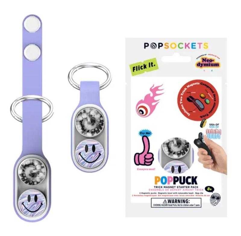 Pop puck magnet fidget keychain