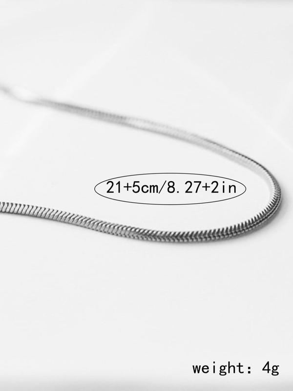 Women's Simple Plain Stainless Steel Chain, Fashionable Body Jewelry For Party, Daily Clothing Decor For Girl