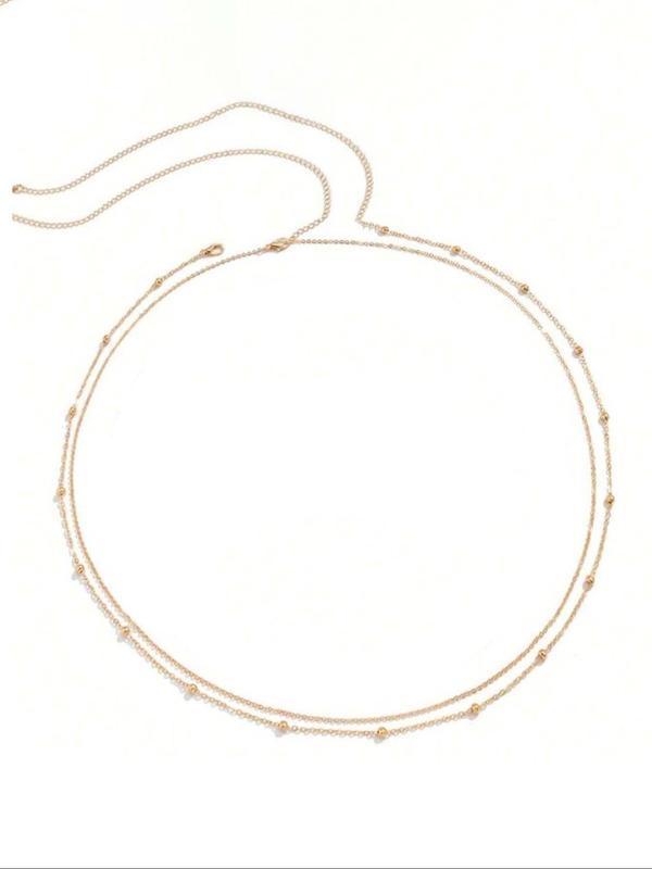 Women's Elegant Minimalist Layered Waist Chain, Trendy Exquisite Waist Chain, Chic Body Jewelry for Party & Daily Decor