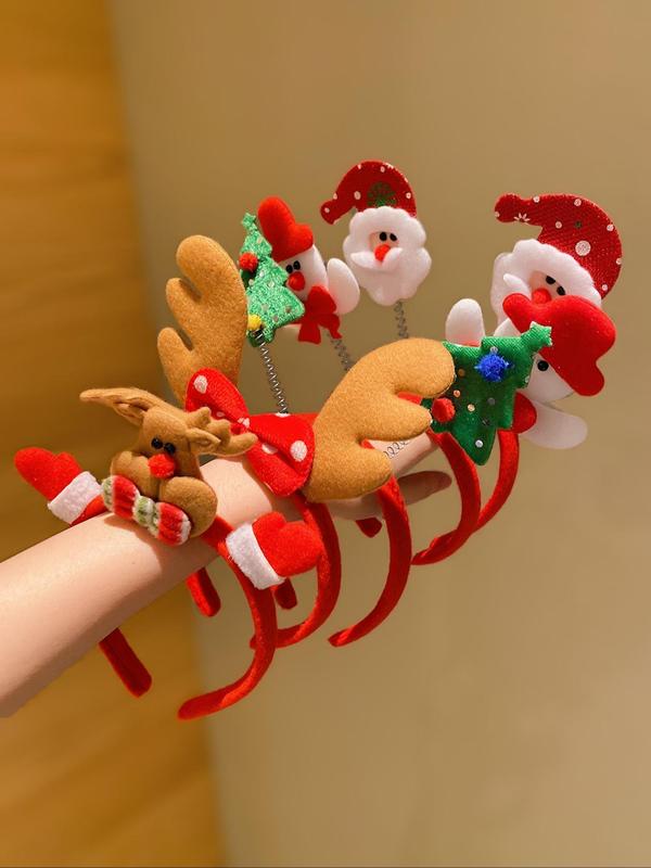 Cute Christmas Themed Hair Hoop, Santa Claus & Snowman & Reindeer Design Hair Accessories for Women & Girls, Fashion Hair Accessories for Party, Daily Clothing Decor