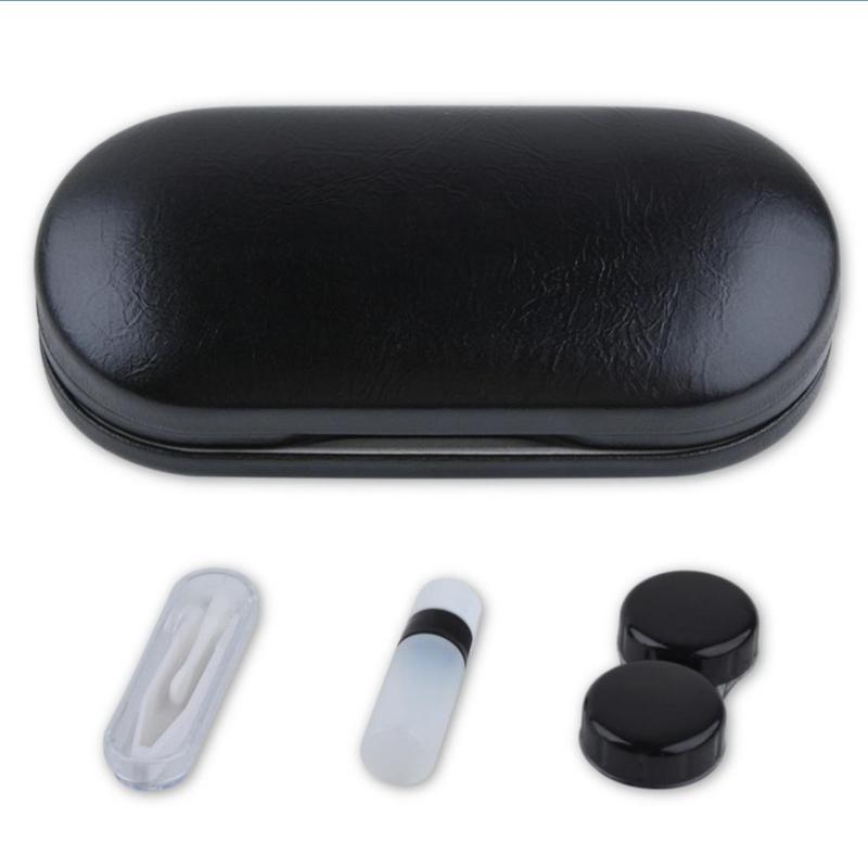 Double Layer Glasses Case with Mirror, 1 Count Portable PU Leather Glasses Contact Lenses Storage Box, Home Organizer for Living Room Bedroom Outdoor Travel Office