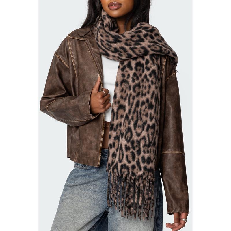 Chunky Leopard Scarf