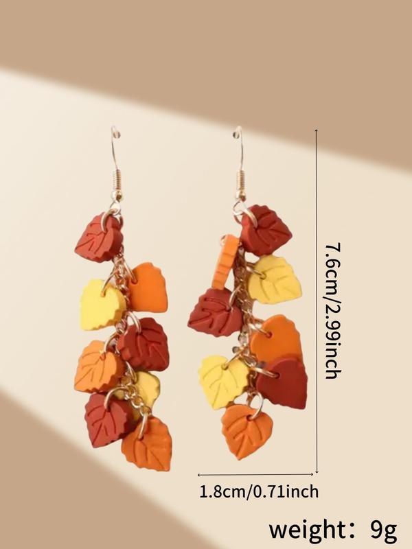 Cute Leaf Design Dangle Earrings, 2024 New Style Fashionable Jewelry for Women, Trendy All-match & Exquisite Jewelry for Birthday Gift Dainty Gift for Your Love