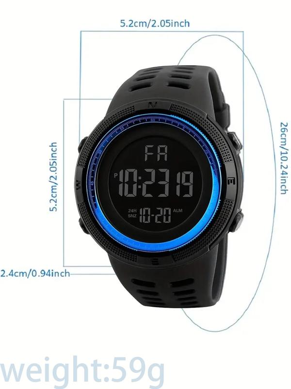 Men's Casual Sportive Digital Watch, Fashionable Waterproof Digital Watch with Date Display & Alarm Function, Multifunctional Watch for Men