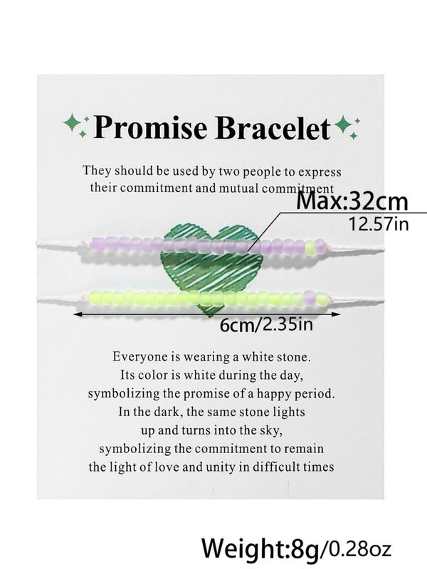 2024 Y2k Luminous Beaded Bracelets for Couple As Gift, Cute Matching Friendship Matching Bracelet, Adjustable Drawstring Bracelets for Girlfriend & Boyfriend, I Love My Girlfriend,  Gender Neutral Products