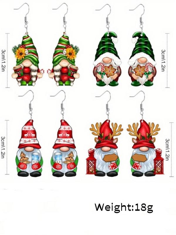 Christmas Theme Design Dangle Earrings, Cute Colorblock Acrylic Earrings for Women, Fashion Jewelry for Party, Daily Clothing Decor, Trendy All-match & Exquisite Jewelry for Gift