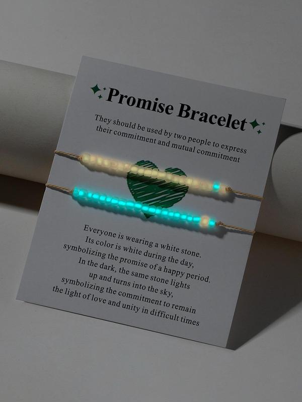 2024 Y2k Luminous Beaded Bracelets for Couple As Gift, Cute Matching Friendship Matching Bracelet, Adjustable Drawstring Bracelets for Girlfriend & Boyfriend, I Love My Girlfriend,  Gender Neutral Products