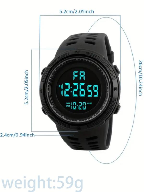 Men's Casual Sportive Digital Watch, Fashionable Waterproof Digital Watch with Date Display & Alarm Function, Multifunctional Watch for Men