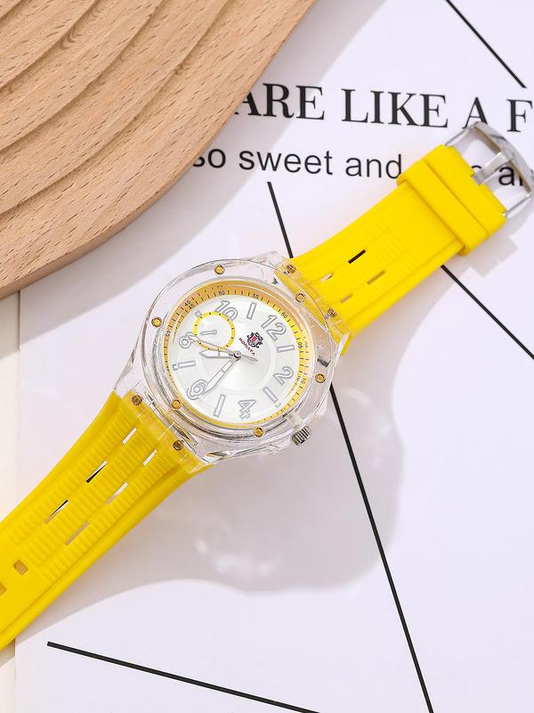 Fashion Round Dial Analog Quartz Watch, Fashion Clear Watch for Party, Daily Clothing Decor, Trendy All-match & Exquisite Watch for Birthday Gift