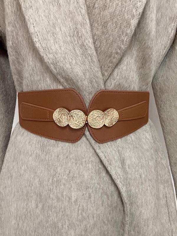 Women's Solid Color Wide Belt, Fashionable PU Leather Belt for Daily Clothing Decor, Trendy All-match & Exquisite Belt for Birthday Gift